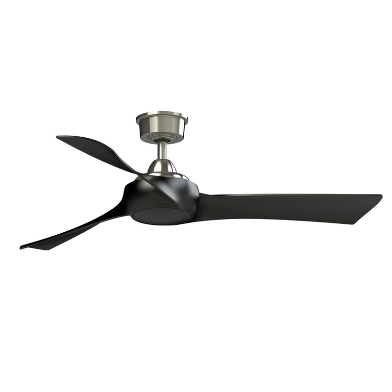 Fanimation Wrap Custom 52in Smart Ceiling Fan | Brushed Nickel and Black Composite Blades | Covered Patio & Living Room | Model FPD8530BN-52BL