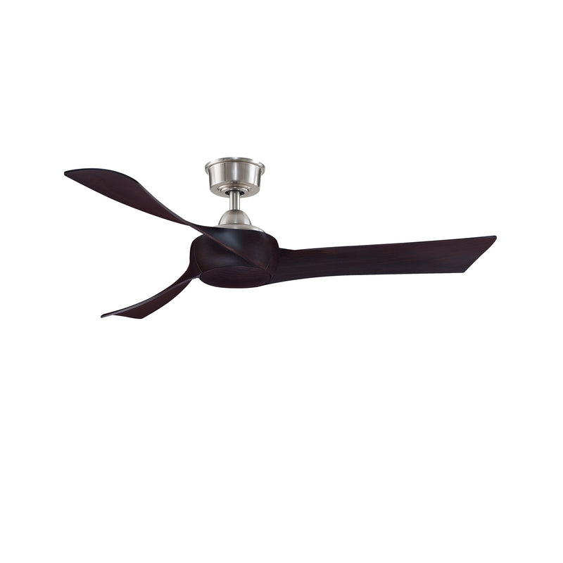 Fanimation Wrap Custom 52in 3-Blade DC Ceiling Fan | Modern Brushed Nickel and Dark Walnut Composite | Covered Patio | Model FPD8530BN-52DWA