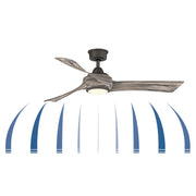 Fanimation Wrap Custom 52in 3-Blade DC Ceiling Fan | Modern Brushed Nickel and Dark Walnut Composite | Covered Patio | Model FPD8530BN-52DWA