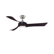 Fanimation Wrap Custom 52in 3-Blade DC Ceiling Fan with LED Light | Modern Brushed Nickel and Dark Walnut Composite | Model FPD8530BN-52DWA-LK
