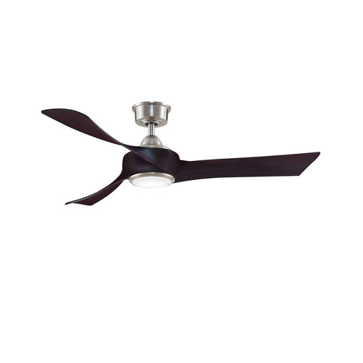 Fanimation Wrap Custom 52in 3-Blade DC Ceiling Fan with LED Light | Modern Brushed Nickel and Dark Walnut Composite | Model FPD8530BN-52DWA-LK