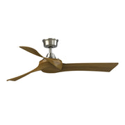 Fanimation Wrap Custom 52in 3-Blade DC Ceiling Fan | Modern Brushed Nickel and Koa Composite | Covered Patio & Bedroom | Model FPD8530BN-52K