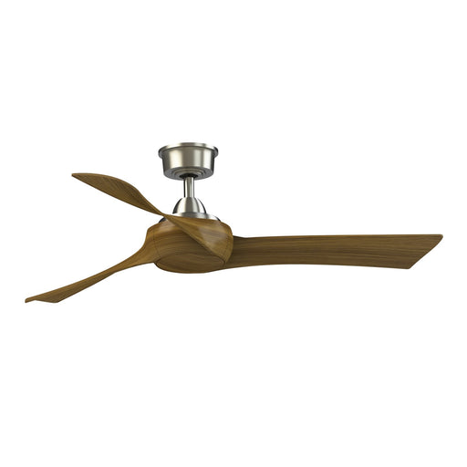 Fanimation Wrap Custom 52in 3-Blade DC Ceiling Fan | Modern Brushed Nickel and Koa Composite | Covered Patio & Bedroom | Model FPD8530BN-52K