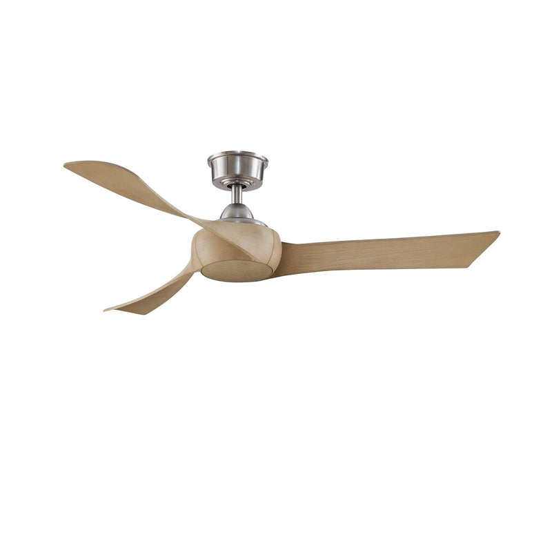 Fanimation Wrap Custom 52in Smart Ceiling Fan | Brushed Nickel and Natural Composite Blades | Covered Patio & Bedroom | Model FPD8530BN-52N