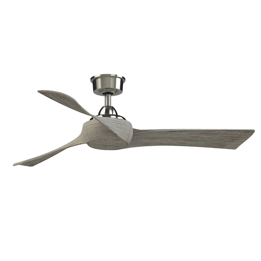 Fanimation Wrap Custom 52in Smart Ceiling Fan | Brushed Nickel and Weathered Wood Composite Blades | Covered Patio & Bedroom | Model FPD8530BN-52WE