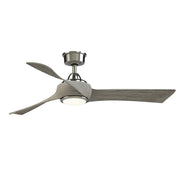 Fanimation Wrap Custom 52in Smart Ceiling Fan with LED Light | Brushed Nickel and Weathered Wood Composite Blades | Covered | Model FPD8530BN-52WE-LK