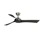 Fanimation Wrap Custom 56in 3-Blade Ceiling Fan | Brushed Nickel and Black Composite | Covered Patio & Bedroom | Model FPD8530BN-56BL
