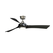 Fanimation Wrap Custom 56in 1-Light Ceiling Fan | Brushed Nickel and Black Composite with Opal Frosted Glass | Covered | Model FPD8530BN-56BL-LK