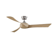 Fanimation Wrap Custom 56in 3-Blade Ceiling Fan | Brushed Nickel and Natural Composite | Covered Patio & Bedroom | Model FPD8530BN-56N