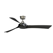 Fanimation Wrap Custom 60in 3-Blade Ceiling Fan | Modern Brushed Nickel and Black Composite | Covered Patio & Bedroom | Model FPD8530BN-60BL