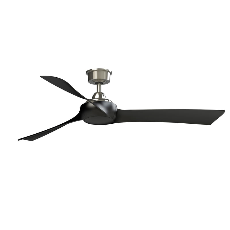 Fanimation Wrap Custom 60in 3-Blade Ceiling Fan | Modern Brushed Nickel and Black Composite | Covered Patio & Bedroom | Model FPD8530BN-60BL