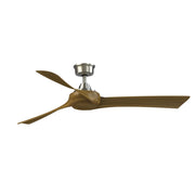 Fanimation Wrap Custom 60in 3-Blade Smart Ceiling Fan | Brushed Nickel and Koa Composite Blades | Covered Patio & Bedroom | Model FPD8530BN-60K
