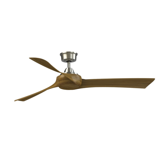 Fanimation Wrap Custom 60in 3-Blade Smart Ceiling Fan | Brushed Nickel and Koa Composite Blades | Covered Patio & Bedroom | Model FPD8530BN-60K