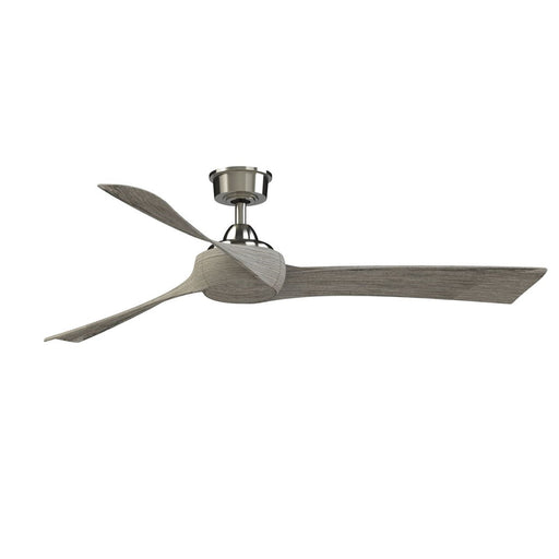 Fanimation Wrap Custom 60in 3-Blade Smart Ceiling Fan | Brushed Nickel and Weathered Wood Composite | Covered Patio & Sunroom | Model FPD8530BN-60WE
