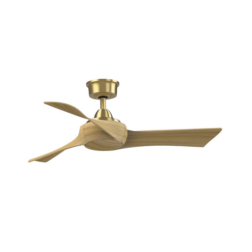 Fanimation Wrap Custom 44in 3-Blade Smart Ceiling Fan | Brushed Satin Brass and Natural Composite Blades | Covered Patio | Model FPD8530BS-44N