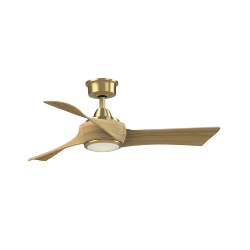 Fanimation Wrap Custom 44in 3-Blade Smart Ceiling Fan with LED Light | Brushed Satin Brass and Natural Composite Blades | Model FPD8530BS-44N-LK