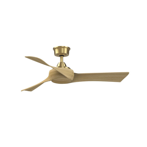 Fanimation Wrap Custom 48in 3-Blade Smart Ceiling Fan | Brushed Satin Brass and Natural Composite | Covered Patio & Bedroom | Model FPD8530BS-48N