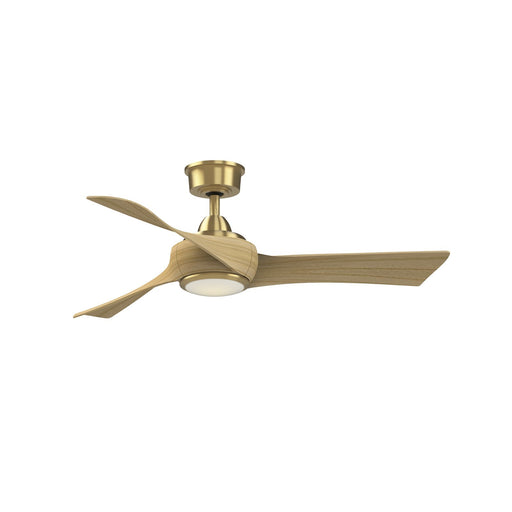 Fanimation Wrap Custom 48in 3-Blade Smart Ceiling Fan with LED Light | Brushed Satin Brass and Natural Composite | Covered | Model FPD8530BS-48N-LK