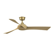 Fanimation Wrap Custom 56in 3-Blade Smart Ceiling Fan | Brushed Satin Brass and Natural Composite Blades | Covered Patio | Model FPD8530BS-56N