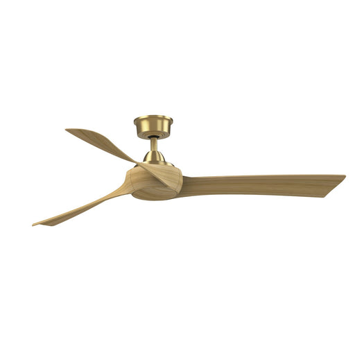 Fanimation Wrap Custom 60in 3-Blade Ceiling Fan | Brushed Satin Brass and Natural Composite | Covered Patio & Living Room | Model FPD8530BS-60N
