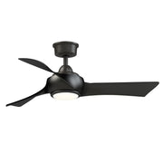 Fanimation Wrap Custom 44in 3-Blade Ceiling Fan with LED Light | Dark Bronze and Black Composite | Covered Patio & Bedroom | Model FPD8530DZ-44BL-LK