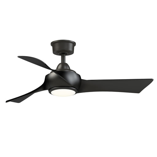 Fanimation Wrap Custom 44in 3-Blade Ceiling Fan with LED Light | Dark Bronze and Black Composite | Covered Patio & Bedroom | Model FPD8530DZ-44BL-LK