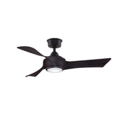 Fanimation Wrap Custom 44in 3-Blade Ceiling Fan with LED Light | Dark Bronze and Dark Walnut Composite | Covered Patio | Model FPD8530DZ-44DWA-LK