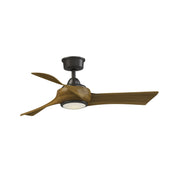 Fanimation Wrap Custom 44in 3-Blade Ceiling Fan with LED Light | Dark Bronze and Koa Composite | Covered Patio & Bedroom | Model FPD8530DZ-44K-LK