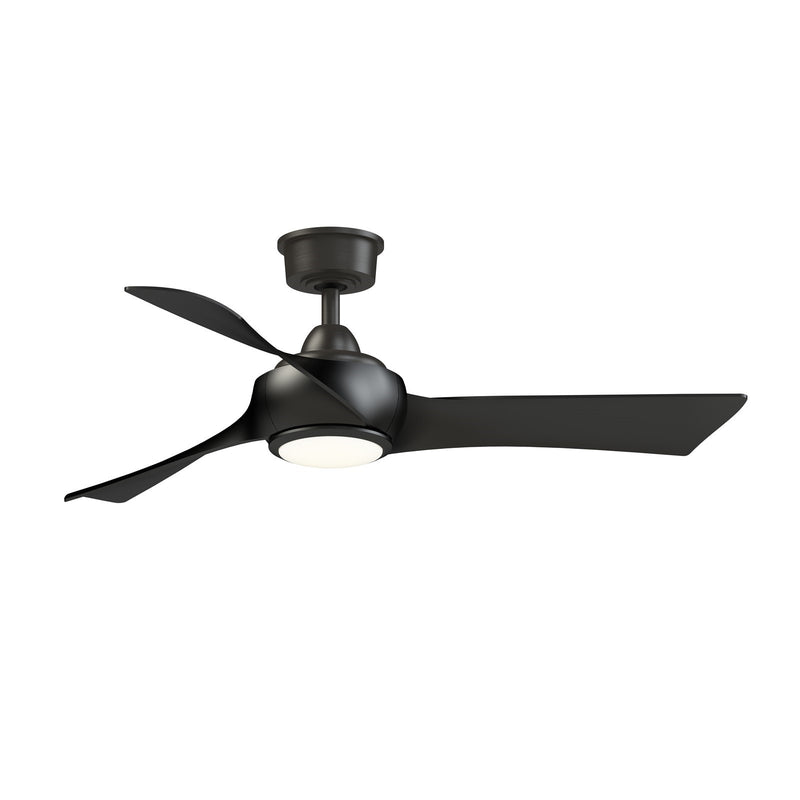 Fanimation Wrap Custom 48in Smart Ceiling Fan with LED Light | Dark Bronze and Black Composite Blades | Covered Patio | Model FPD8530DZ-48BL-LK