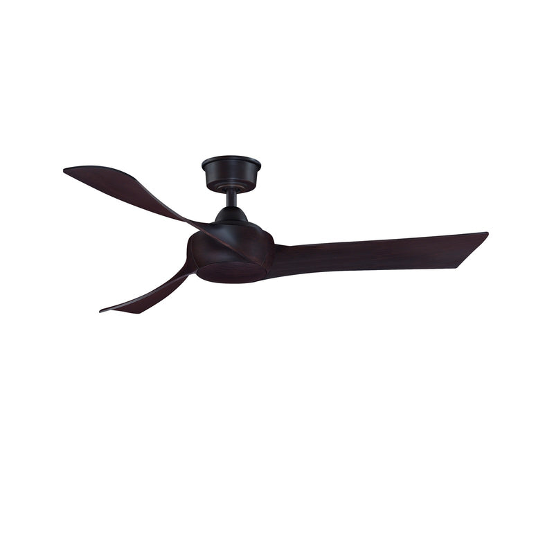 Fanimation Wrap Custom 52in 3-Blade Smart Ceiling Fan | Dark Bronze and Dark Walnut Composite Blades | Covered Patio | Model FPD8530DZ-52DWA