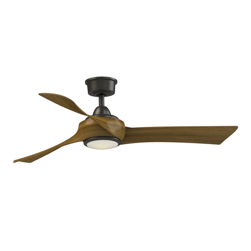 Fanimation Wrap Custom 52in 3-Blade Smart Ceiling Fan with LED Light Kit | Dark Bronze and Koa Composite Blades | Covered | Model FPD8530DZ-52K-LK