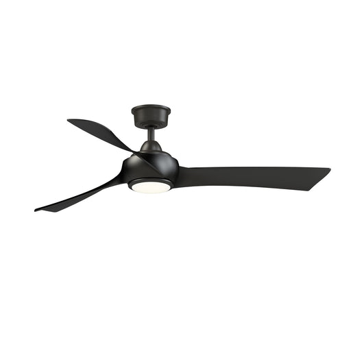 Fanimation Wrap Custom 56in 3-Blade Smart Ceiling Fan with LED Light Kit | Dark Bronze and Black Composite Blades | Covered | Model FPD8530DZ-56BL-LK
