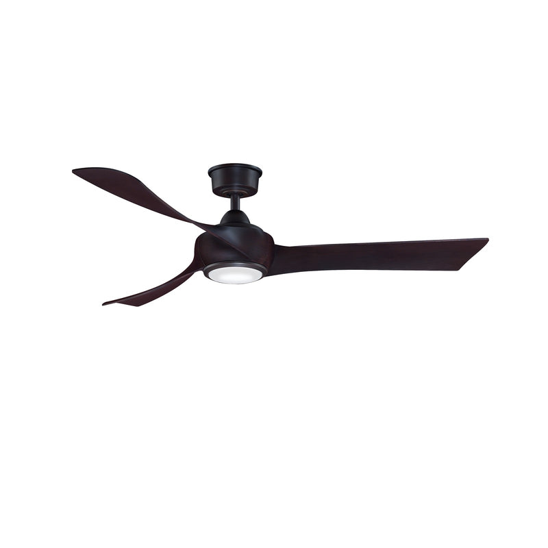 Fanimation Wrap Custom 56in 3-Blade Ceiling Fan with LED Light | Dark Bronze and Dark Walnut Composite | Covered Patio | Model FPD8530DZ-56DWA-LK