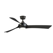 Fanimation Wrap Custom 60in 3-Blade Ceiling Fan with LED Light | Dark Bronze and Black Composite | Covered Patio & Bedroom | Model FPD8530DZ-60BL-LK