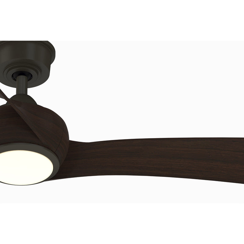 Fanimation Wrap Custom 60in 3-Blade DC Ceiling Fan with Light | Dark Bronze and Dark Walnut Composite | Covered Patio | Model FPD8530DZ-60DWA-LK