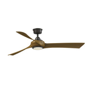 Fanimation Wrap Custom 60in 3-Blade DC Ceiling Fan with Light | Dark Bronze and Koa Composite | Covered Patio & Bedroom | Model FPD8530DZ-60K-LK