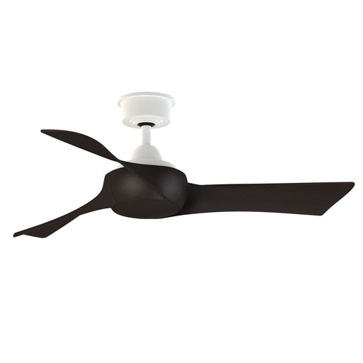 Fanimation Wrap Custom 44in 3-Blade Smart Ceiling Fan | Modern Matte White and Dark Walnut Composite | Covered Patio | Model FPD8530MW-44DWA