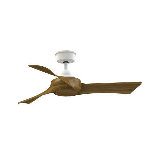 Fanimation Wrap Custom 44in 3-Blade Smart Ceiling Fan | Modern Matte White and Koa Composite | Covered Patio & Bedroom | Model FPD8530MW-44K