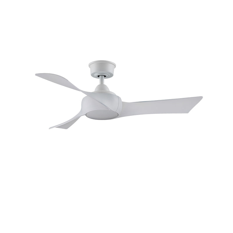 Fanimation Wrap Custom 44in 3-Blade Ceiling Fan | Matte White and White Washed Composite | Covered Patio & Indoor Rooms | Model FPD8530MW-44WW
