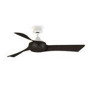 Fanimation Wrap Custom 48in 3-Blade Smart Ceiling Fan | Matte White and Dark Walnut Composite | Covered Patio & Bedroom | Model FPD8530MW-48DWA