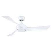 Fanimation Wrap Custom 48in 3-Blade Smart Ceiling Fan | Matte White and Matte White Composite | Covered Patio & Bedroom | Model FPD8530MW-48MW