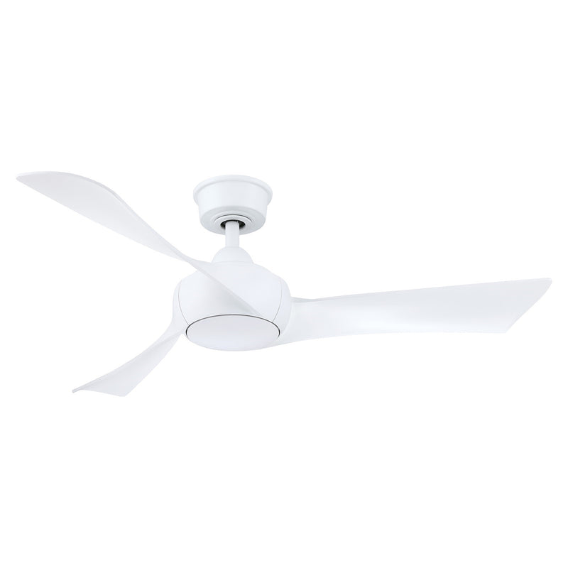 Fanimation Wrap Custom 48in 3-Blade Smart Ceiling Fan | Matte White and Matte White Composite | Covered Patio & Bedroom | Model FPD8530MW-48MW