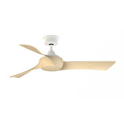 Fanimation Wrap Custom 48in 3-Blade Smart Ceiling Fan | Matte White and Natural Composite Blades | Covered Patio & Bedroom | Model FPD8530MW-48N