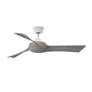 Fanimation Wrap Custom 48in 3-Blade Smart Ceiling Fan | Matte White and Weathered Wood Composite Blades | Covered Patio | Model FPD8530MW-48WE