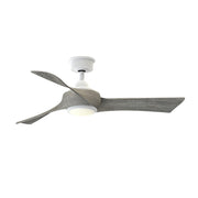 Fanimation Wrap Custom 48in 3-Blade Smart Ceiling Fan with LED Light Kit | Matte White and Weathered Wood Composite Blades | Model FPD8530MW-48WE-LK