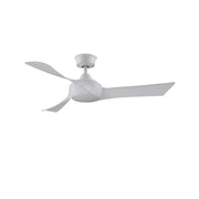 Fanimation Wrap Custom 48in 3-Blade Smart Ceiling Fan | Matte White and White Washed Composite | Covered Patio & Bedroom | Model FPD8530MW-48WW