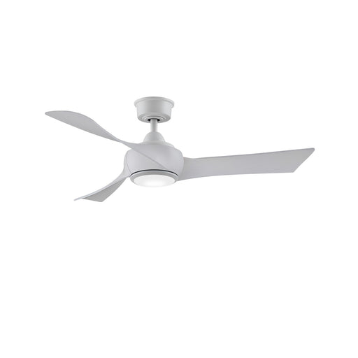 Fanimation Wrap Custom 48in 3-Blade Smart Ceiling Fan with Light | Matte White and White Washed Composite | Covered Patio | Model FPD8530MW-48WW-LK