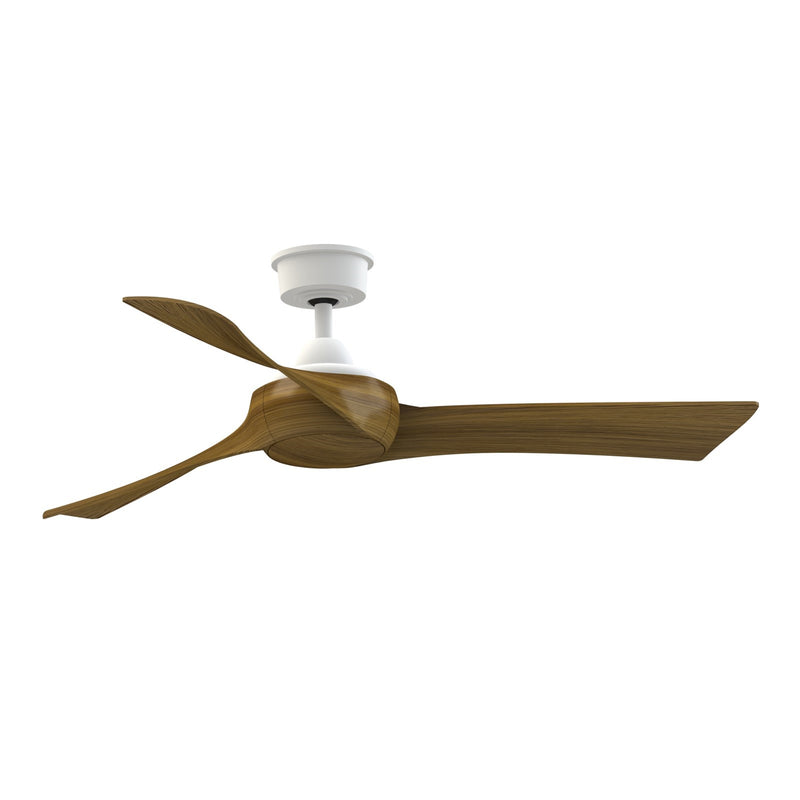 Fanimation Wrap Custom 52in Smart Ceiling Fan | Matte White and Koa Composite Blades | Covered Patio & Bedroom | Model FPD8530MW-52K