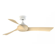 Fanimation Wrap Custom 52in Smart Ceiling Fan | Matte White and Natural Composite Blades | Covered Patio & Bedroom | Model FPD8530MW-52N