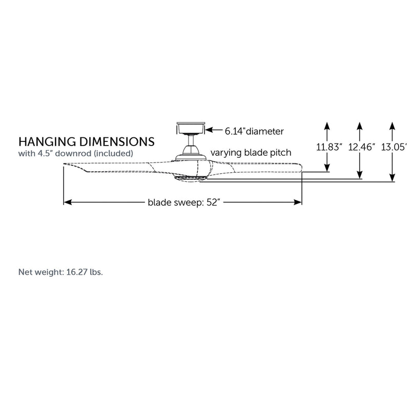 Fanimation Wrap Custom 52in Smart Ceiling Fan | Matte White and Natural Composite Blades | Covered Patio & Bedroom | Model FPD8530MW-52N
